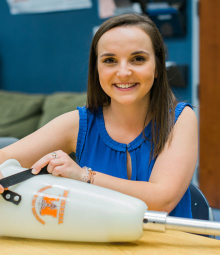 Mary Connell with a prosthetic leg