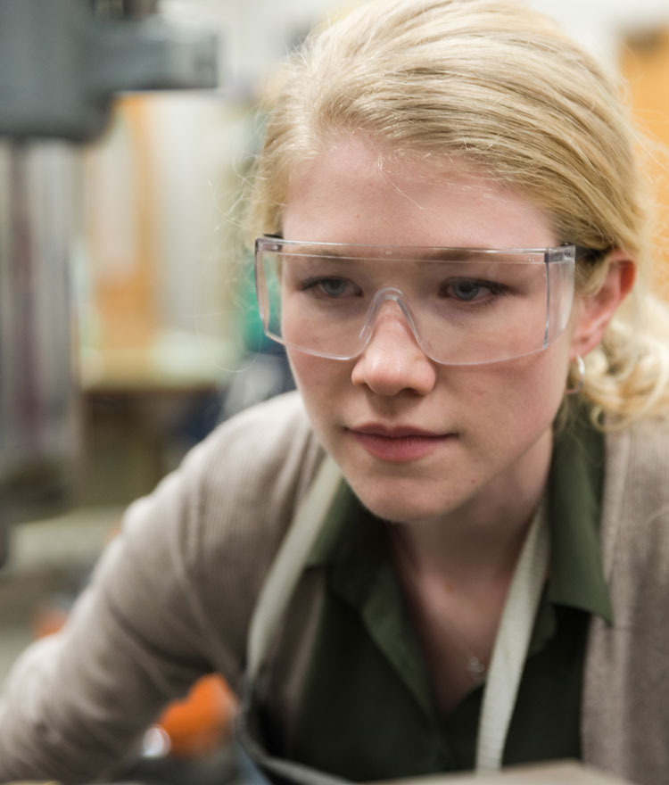 Female Engineering Student in Lab